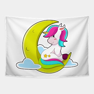 Unicorn with Clouds & Moon Tapestry