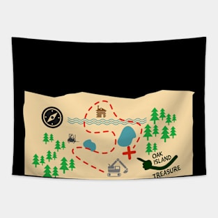 Oak Island Treasure Map Tapestry