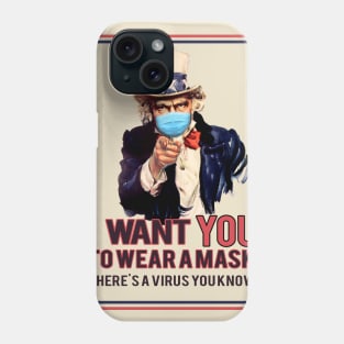 Uncle Sam I Want You To Wear A Mask Phone Case