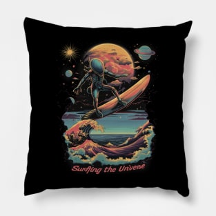 Alien surfing 88073 Pillow