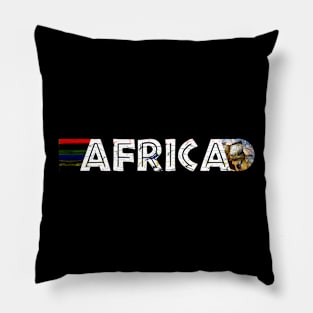 African Flag Colors Distressed Leopard Tortoise Pillow