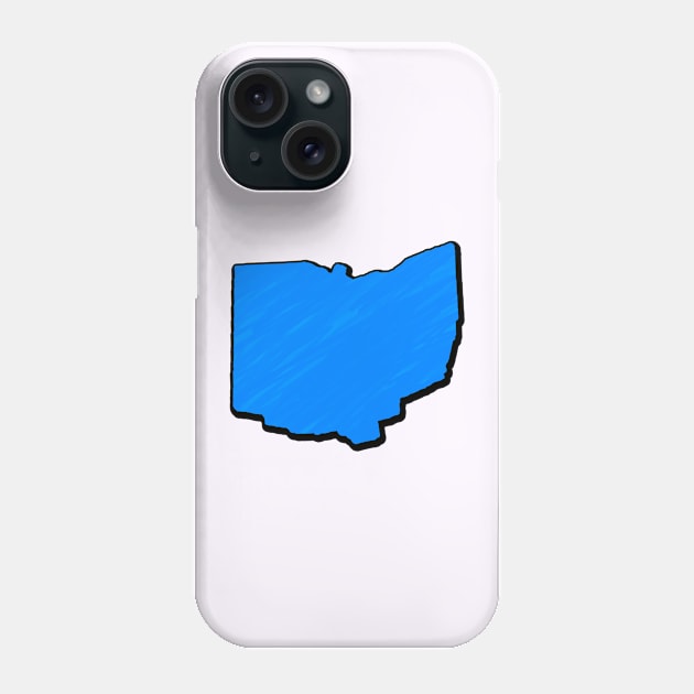 Bright Blue Ohio Outline Phone Case by Mookle