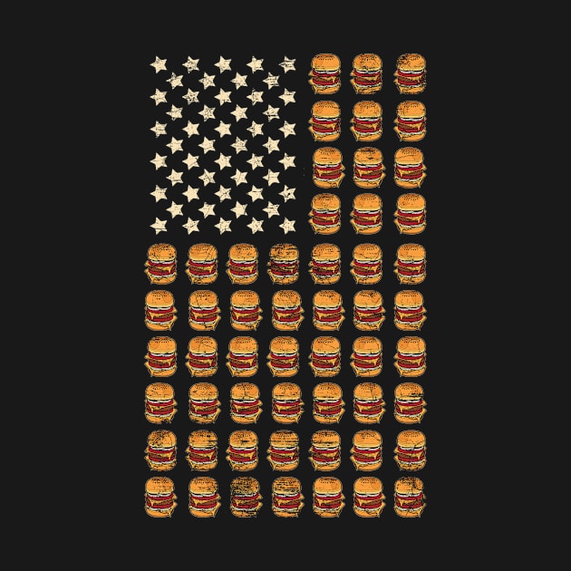 Cheeseburger Patriotic USA American Flag National Burger Day by DressedForDuty