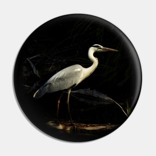 Grey heron Pin