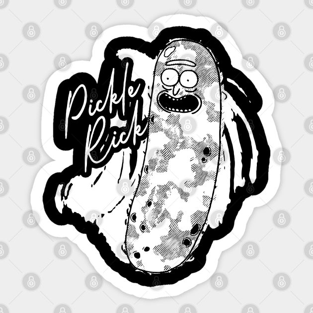 Pickle Rick White Ink Rick And Morty Sticker Teepublic We bare bears ice bear and seal sticker. teepublic