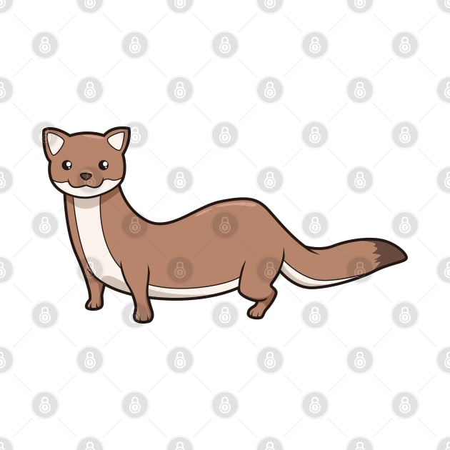 Kawaii Japanese weasel by Modern Medieval Design