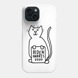 Cute Cat with Biden Harris Sign Outline Phone Case