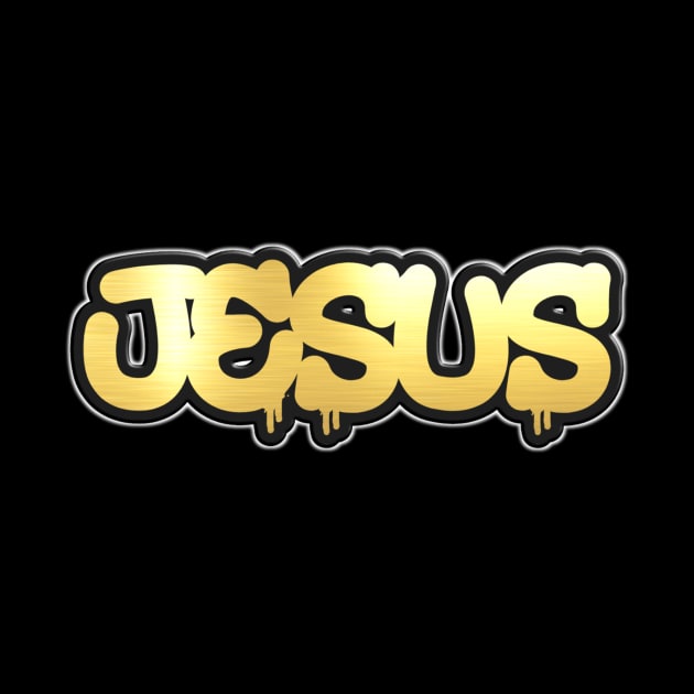 Shiny black and Gold JESUS word ver15 by Donperion