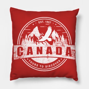 Canada Mountains Yours to Discover Outdoor Lovers Canadian Nature Love - wht Pillow