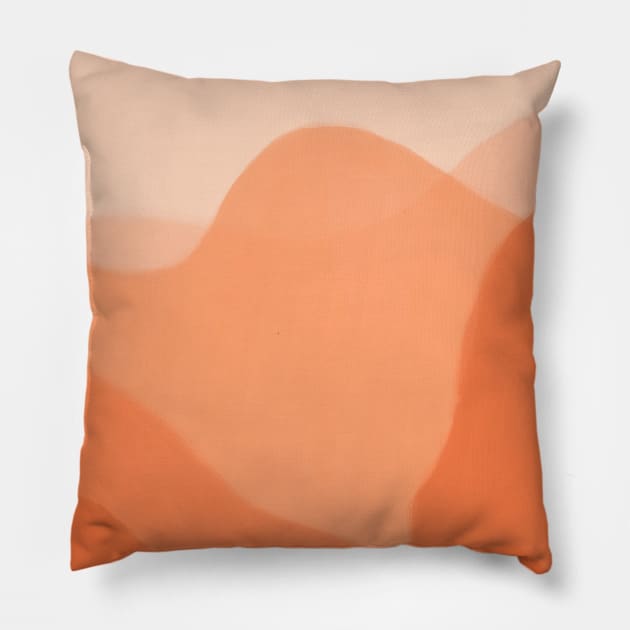 Peach Mountains Abstract Pillow by Trippycollage