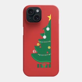 Decorated Christmas tree and Green and Red gifts Phone Case