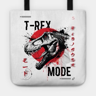 T-Rex Mode Unleashed, Fierce Dinosaur Artwork, Predatory Beast Mode, Aggressive, Dynamic, Striking Tote