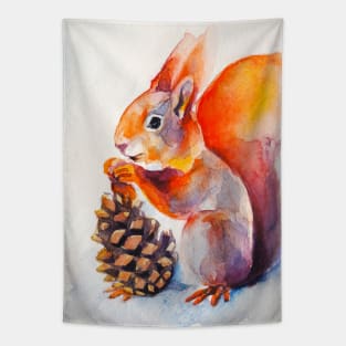 Watercolor squirrel Tapestry