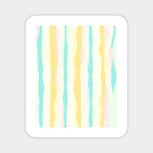 Wavy stripes in delicate colors, decorative vertical bands in joyful palette Magnet