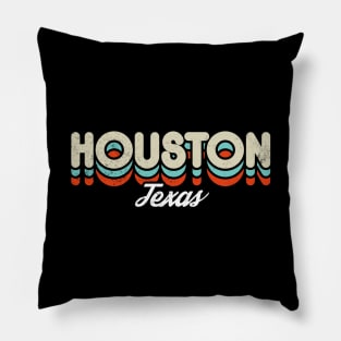 Retro Houston Texas Pillow