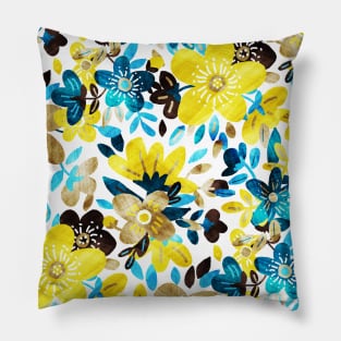 Happy Yellow Flower Collage Pillow