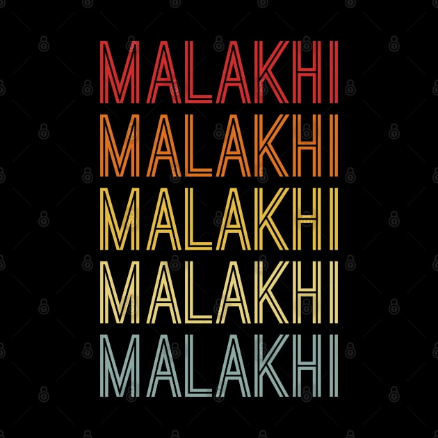 Malakhi Name Vintage Retro Pattern by CoolDesignsDz