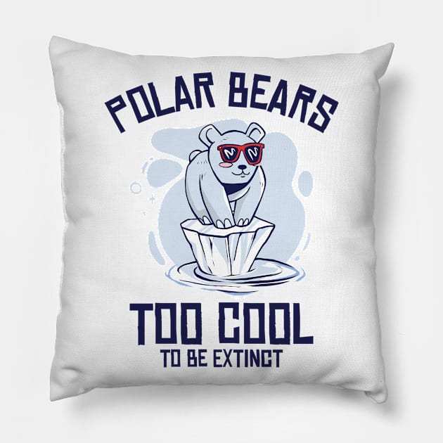 World Wildlife Day Polar Bear Arctic Wildlife Conservation Pillow by Tom´s TeeStore