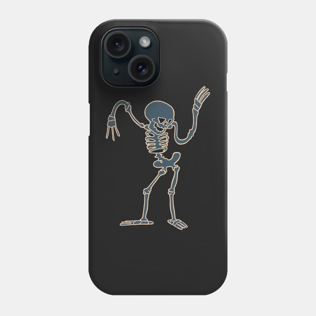 Dancing Skeleton Phone Case by fiatluxillust