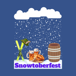 Funny Oktoberfest snow pun beer and pretzel for ski lovers T-Shirt