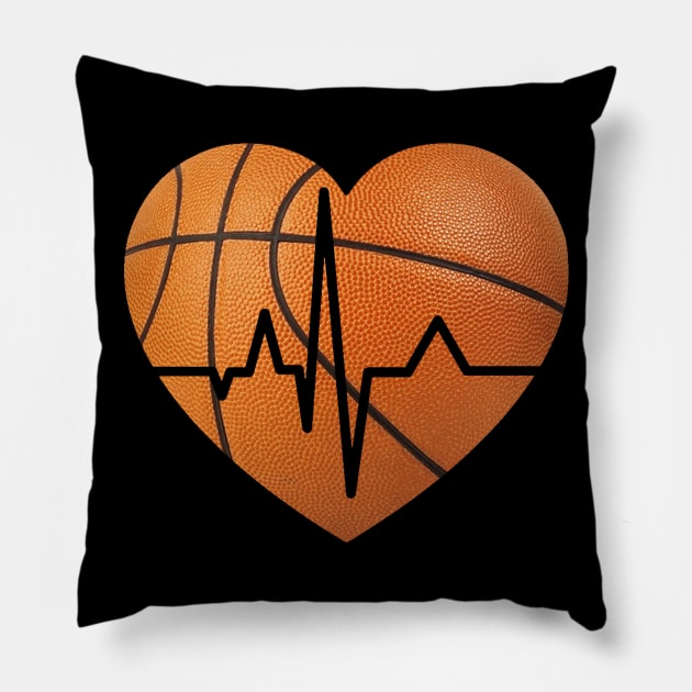 Basketball Heartbeat Pillow by Merchweaver