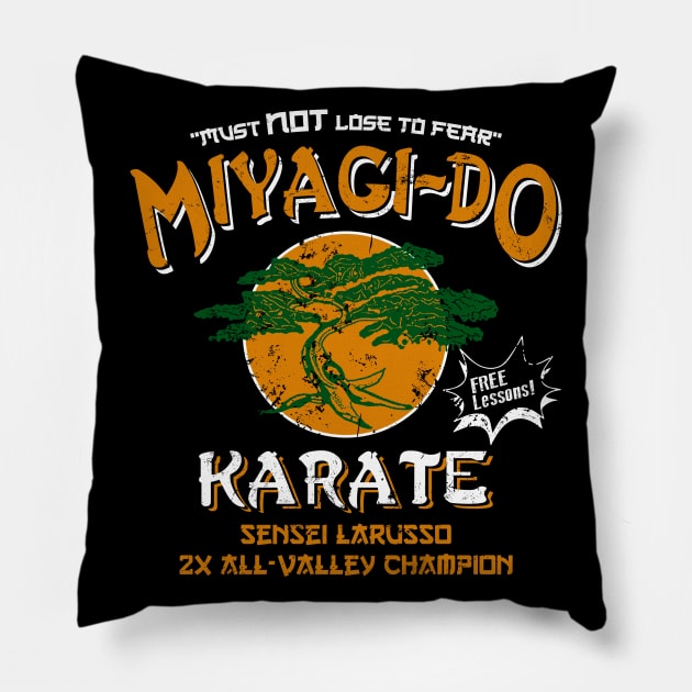 Miyagi Do Karate Free Lessons Pillow by Alema Art
