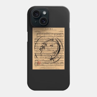 Laura - Sumie Enso Ink Brush Painting on Vintage Sheet Music Phone Case