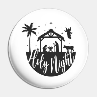 Holy Night, nativity scene, Cristian Christmas Pin