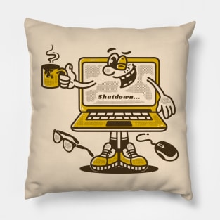 laptop mascot character Pillow