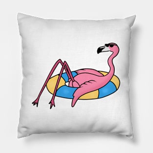 Funny Flamingo on Vacation, Love Flamingos Pillow