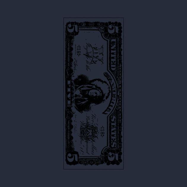 1899 Five Dollar Silver Certificate - VERTICAL by DTECTN