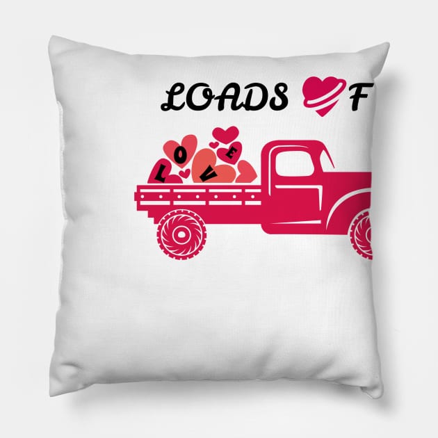 Loads of Love Cute Valentines Day Pillow by hippyhappy