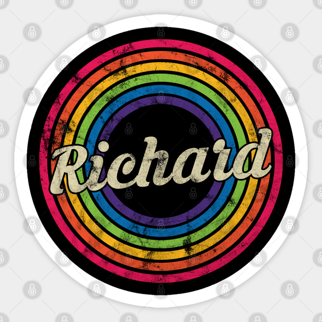 Richard- Retro Rainbow Faded-Style - Richard - Sticker