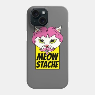 Cat with wig, hairless cat with wig, cat with a mustache Phone Case