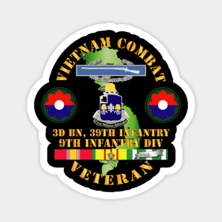 Vietnam Combat Infantry Veteran w 3rd Bn 39th Inf - 9th ID SSI Magnet