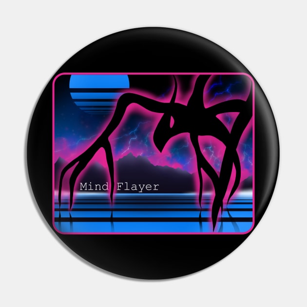 The Mind Flayer 80's poster Pin by Anilia