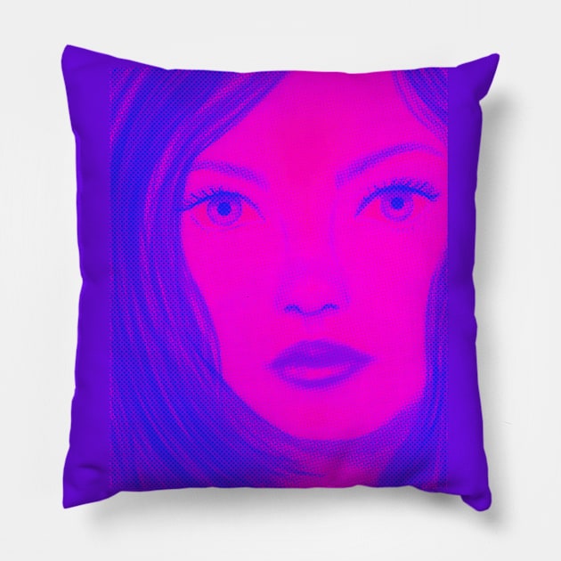 Pink Purple Woman Pillow by Doggomuffin 