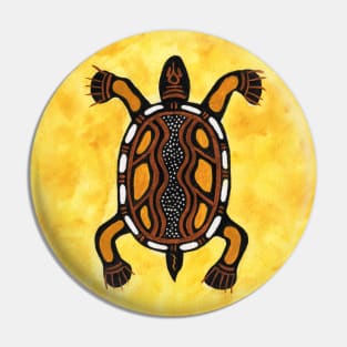 Turtle - Aboriginal Inspired Art Painting Pin