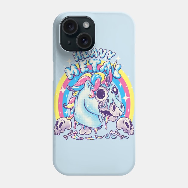 Heavy Metal Unicorn | Funny Cute Dead Unicorn Skull | Ironic Irony Ironical Sarcasm Sarcastic Poke fun Decay Death Putrefaction Zombie Making perfect Gift Present Phone Case by anycolordesigns