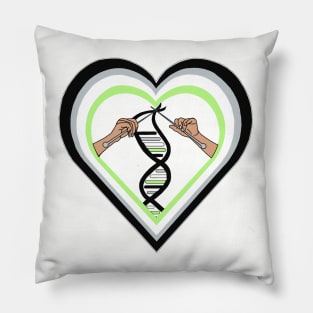 Agender Pride Flag Knitted DNA Heart Pillow