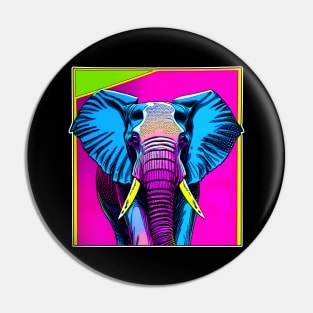 Bold Comic Book Style Elephant (MD23Ar070b) Pin