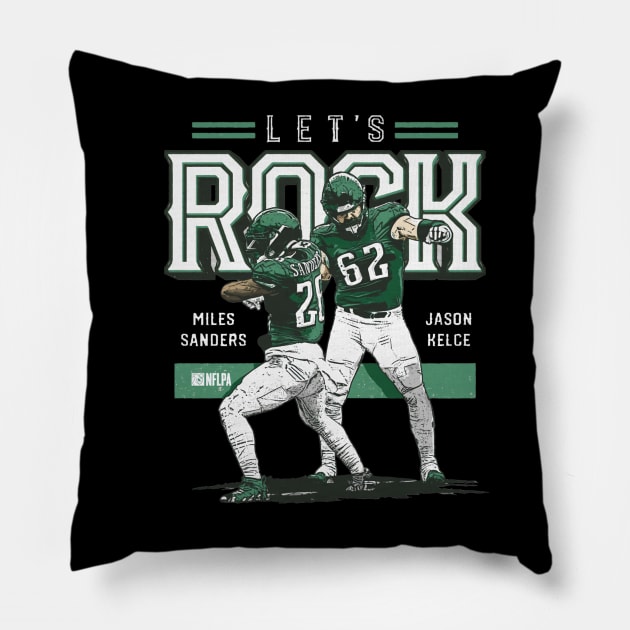 Miles Sanders & Jason Kelce Philadelphia Lets Rock Pillow by Chunta_Design