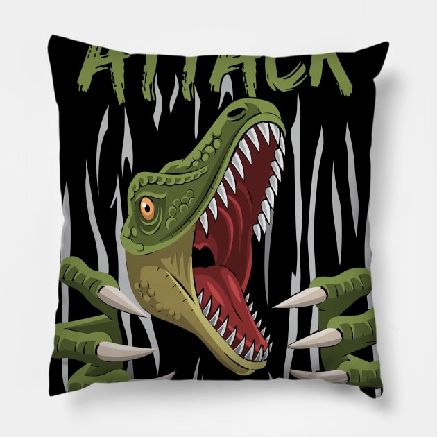 Dinosaur Kids Ready To Attack 8Th Grade Boys Back To School Pillow by kateeleone97023