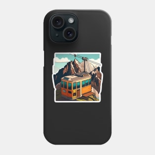 Cable Car in the Mountains Sticker Phone Case