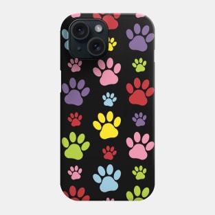 Colorful Paws, Paw Pattern, Paw Prints, Dog Paws Phone Case