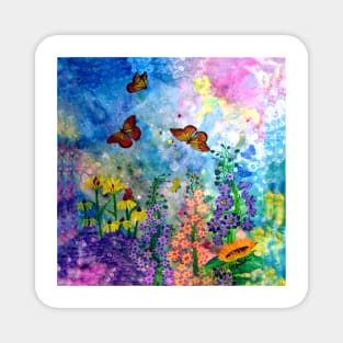 Butterfly Garden (Square) Magnet