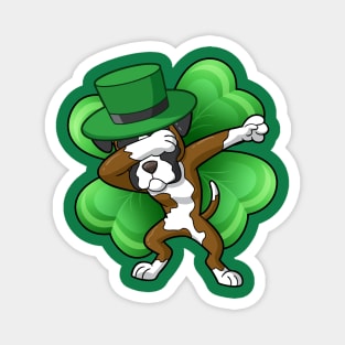 Dabbing Boxer Dog Irish St Patricks Day Magnet