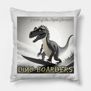 Dinosaur Surfing Funny Pillow