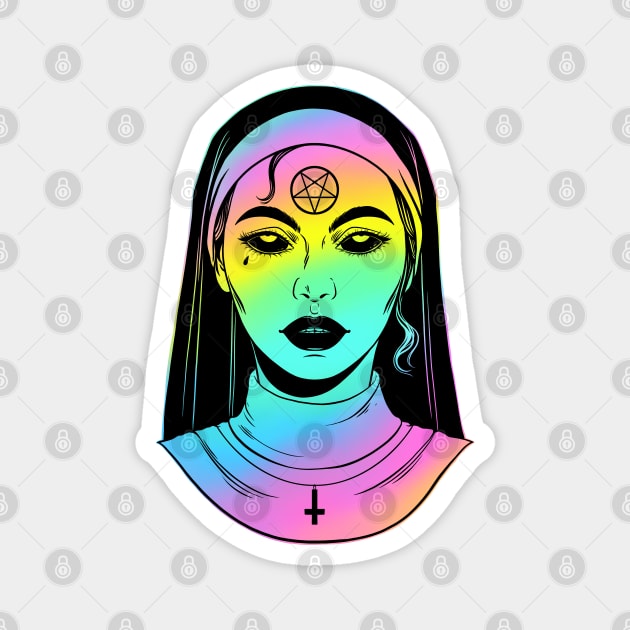 Satanic Nun. Bad Nun Magnet by OccultOmaStore