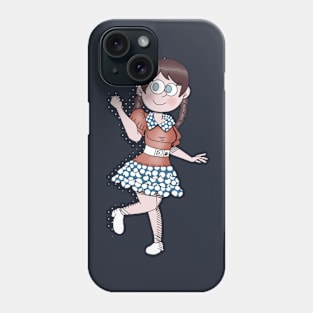 American Girl Wearing Pretty Patriotic Polka Dot Dress Phone Case